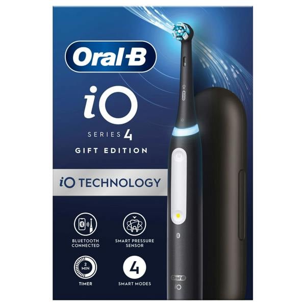 Oral-B iO 4 Black Electric Toothbrush with Travel Case