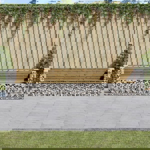 Berkfield Garden Bench Gabion Design 347x71x65.5 cm Impregnated Wood Pine
