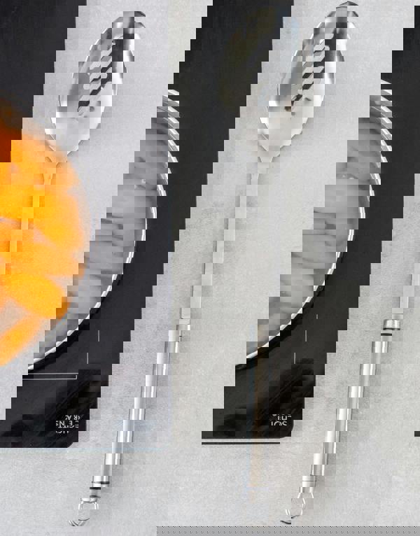 KitchenCraft Oval Handled Professional Stainless Steel Kitchen Utensils, 4pc Set Including Mini Ladle, Hamburger Turner, Slotted Spoon and Fish Slice