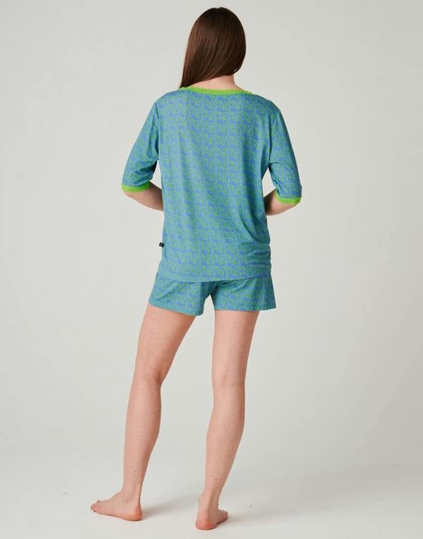 British Boxers Women's Bamboo Lace Short Pyjama Set - Blooming Fabulous