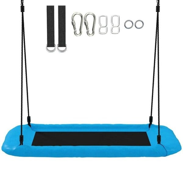 Nest Swing with Adjustable Ropes and Tree Straps, Basket Swing for Kids, 300KG Capacity for Indoor Outdoor, Blue