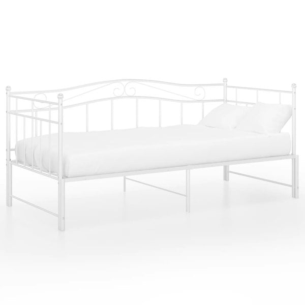 Berkfield Pull-out Sofa Bed Frame White Metal 90x200 cm