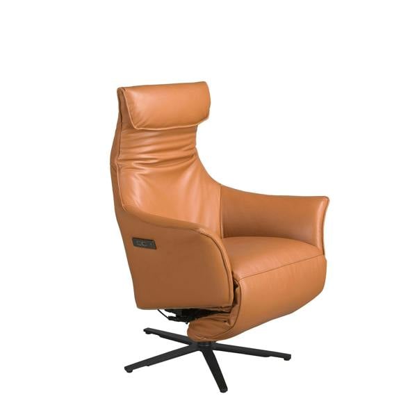 Angel Cerdá Brown Leather Swivel Armchair 5137
