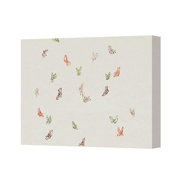 Benjamin Tate Design Butterfly Pattern Canvas Wall Art Beige Background For Home Decor