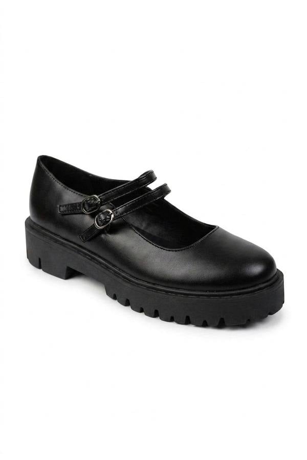 Cordelia Chunky Platform Double Strap Mary Janes - Black_wb