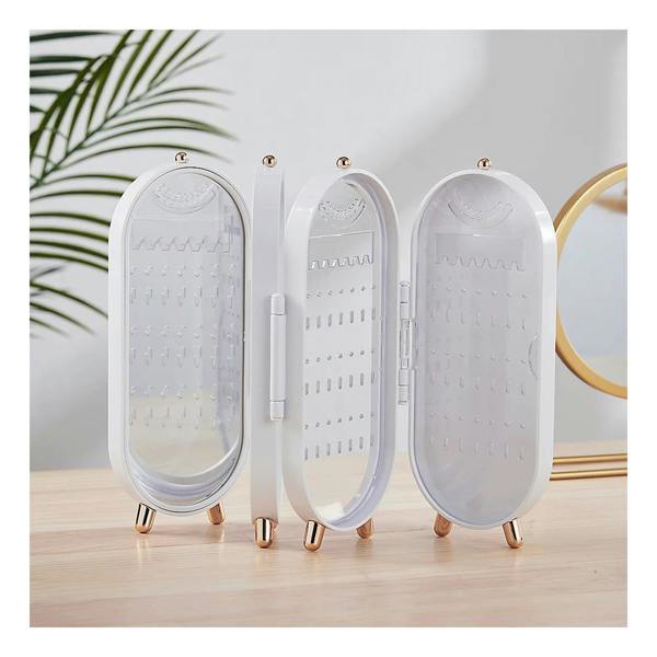 Dragodirect 4-Tier Jewelry Organizer Box with Mirror – Earring & Ring Storage