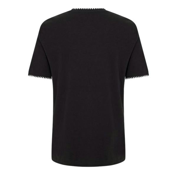 Threadbare Mens Perth Knitted T-Shirt - Black/Ecru - 