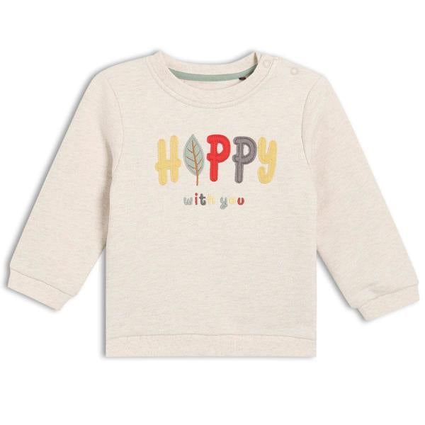 Mini Cuddles Baby Unisex Graphic Printed Sweatshirt, White