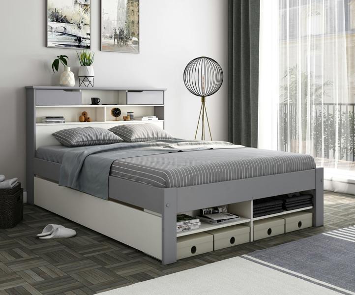 Bedmaster Fabio Grey Wooden Storage Bed