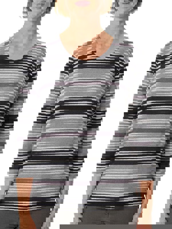 PennyPlain Striped Top  - Black