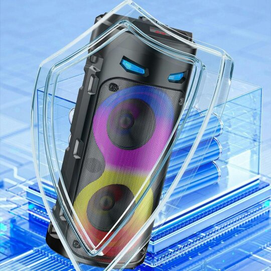 Havendro Portable Bluetooth Party Speaker Heavy Bass Subwoofer with Mic LED Light