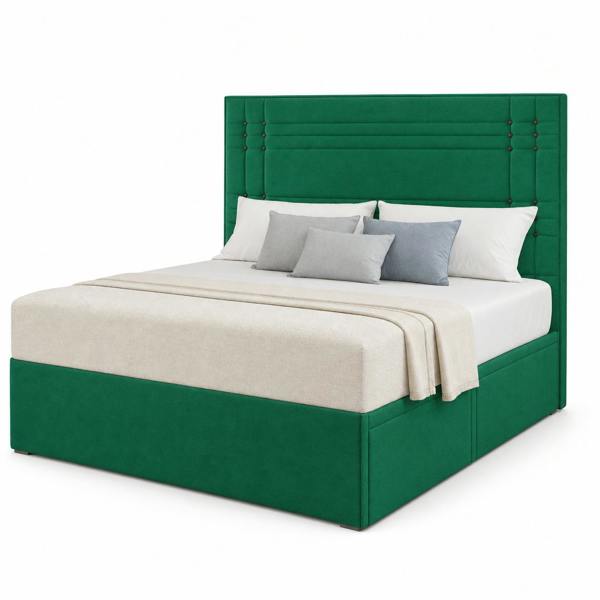Great British Beds Savoy Divan Bed - Green Plush