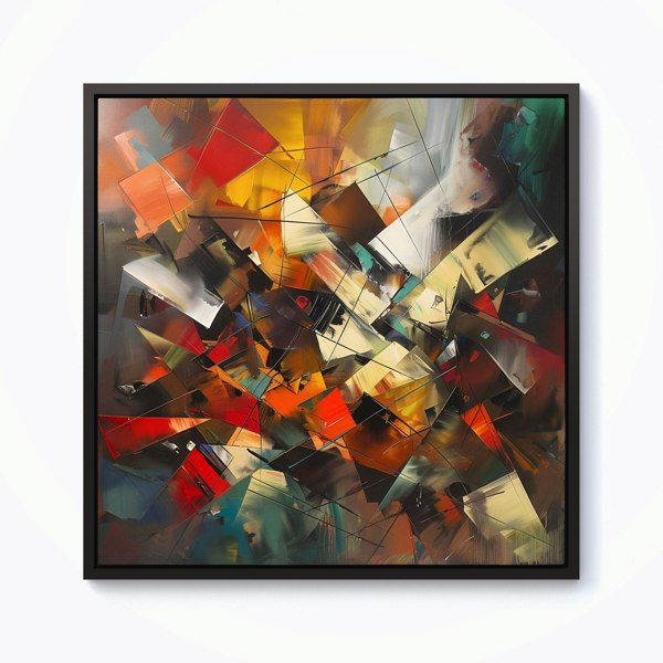 Warren Reed Dynamic Chaos: Energy Unleashed Framed Canvas