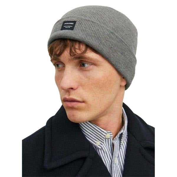 Jack And Jones Mens Beanie - Grey Melange Melange - 
