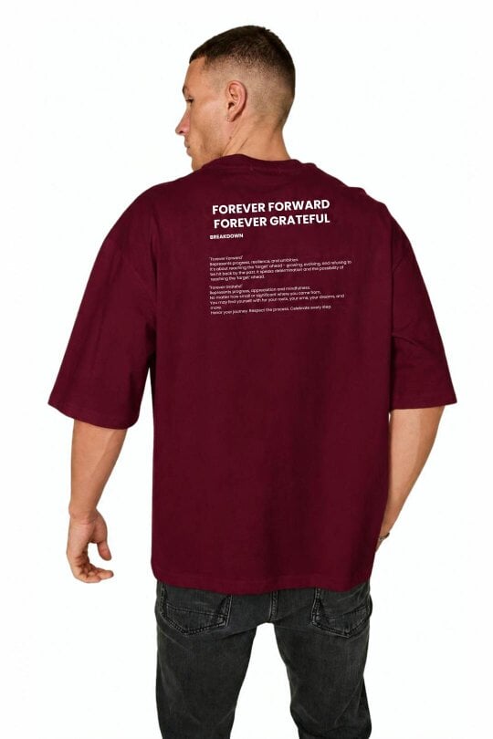 Elaina Fashion Men’s Oversized Heavyweight T-Shirt – “Forever Forward. Forever Grateful.”