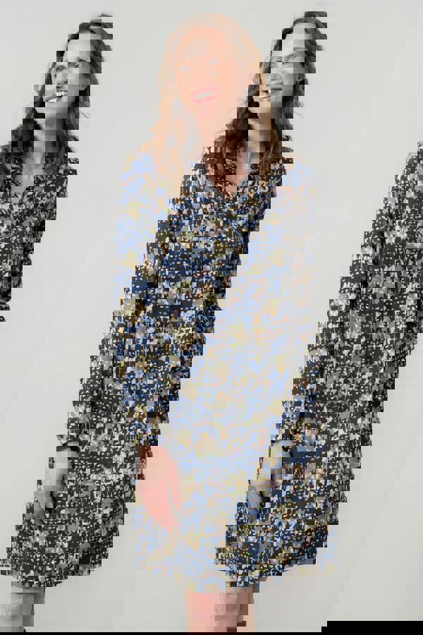 Emma Geo Print Shift Dress Navy | Lily and Me Clothing