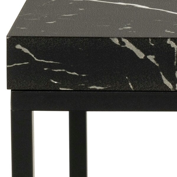Wyld Haus Hazelmere Black Marble Marquina Coffee Table Black Metal Legs