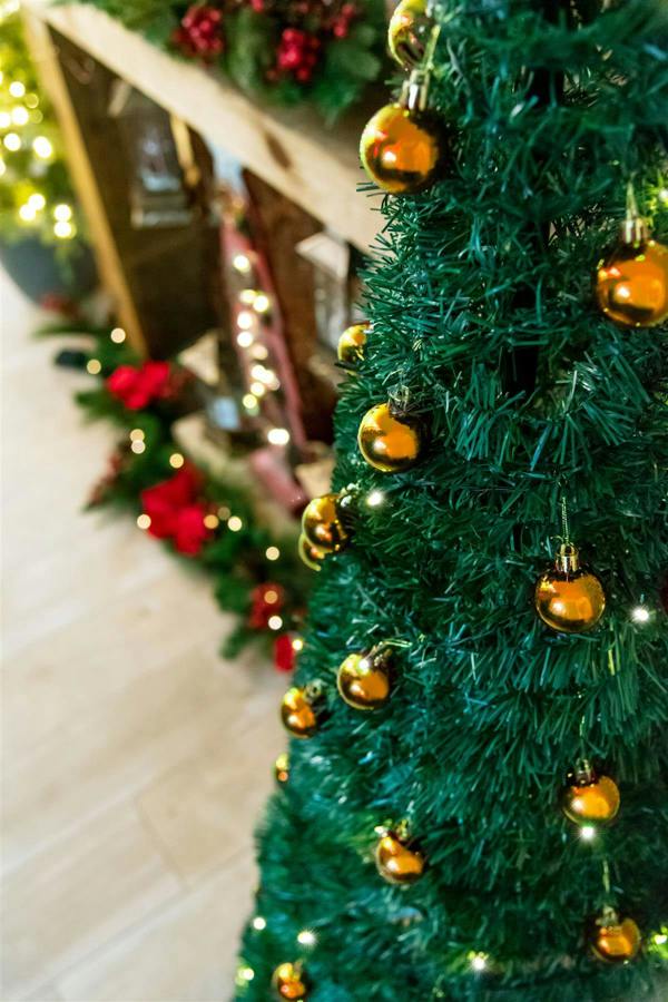 4ft to 6ft Pre-Lit Pop Up Christmas Tree with Warm White LEDs and Gold Baubles image 5