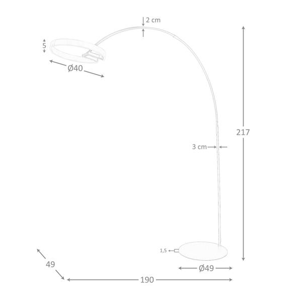 Angel Cerdá Floor lamp in polished gold steel and black steel 8097