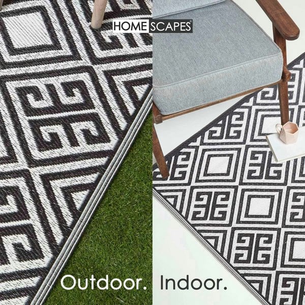 HOMESCAPES Outdoor Rug Luxury Waterproof Reversible, For Garden, Geometric