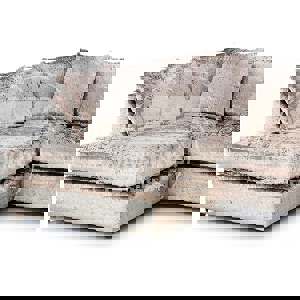 Crystal Crushed Velvet Scatter Back 5 Seater L Shaped Corner Sofa - 6