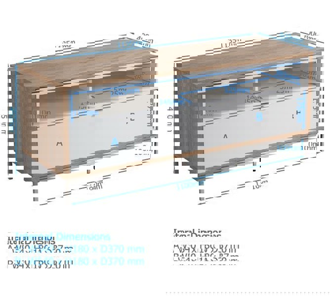 Dorel Home Chaplin TV-Stand with 1 Flap Charcoal