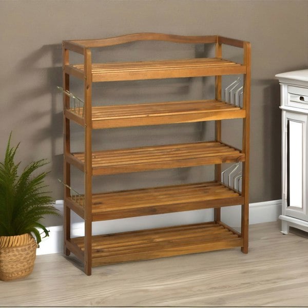 Rafaelo Mobilia 5 Tier Shoe Rack Bamboo