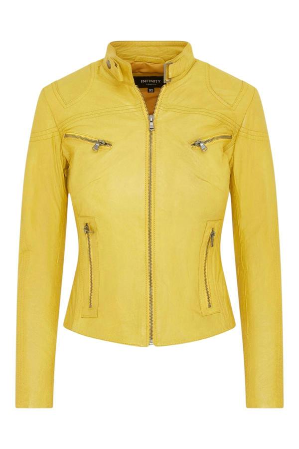 Infinity Leather Women's Casual Slim-Fit Leather Biker Jacket-Tulsa