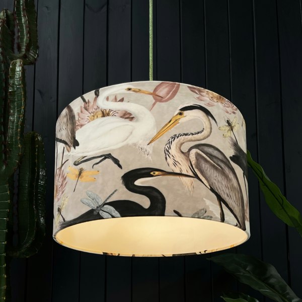 Love Frankie velvet lampshade bird song bone