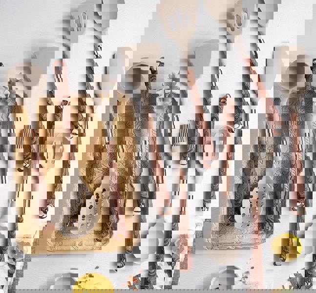 Anygleam Kitchen Utensils Non-stick Brown 6 Set Gold Plated Handle with Support Point Cooking Tool Accessories Heat Resistant Kitchenware