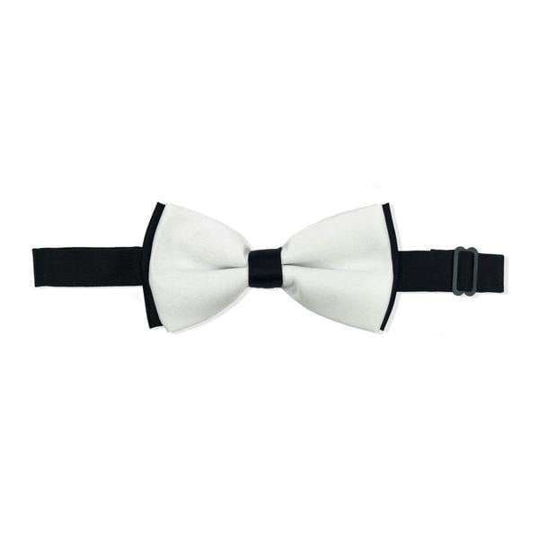 White & black double coloured bow tie