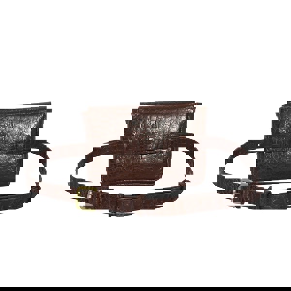 Assots London 'CAMELLA' Brown Croc Leather Bum Belt Waist Festival Bag