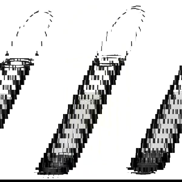 Hill Interiors Lynk Glass Lantern Candle Holder - Black - 