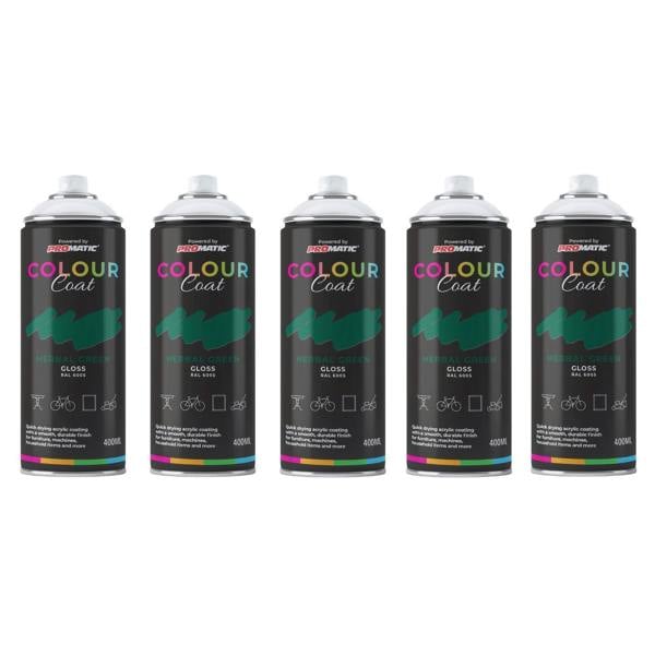 Colour Coat 5X Herbal Green RAL 6005 Gloss Spray Paint 400ml