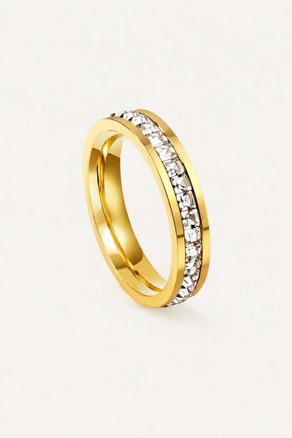 Serla Gold Plated Diamante Eternity Ring