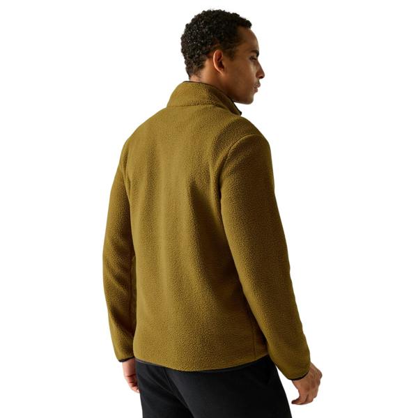 Regatta Mens Frankie Borg Quarter Zip Fleece Jacket - Rich Tan/Black - 