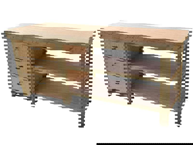 Arbor Garden Solutions Wooden Eucalyptus top tool cabinet workbench with storage shelf (V.7) with double shelf