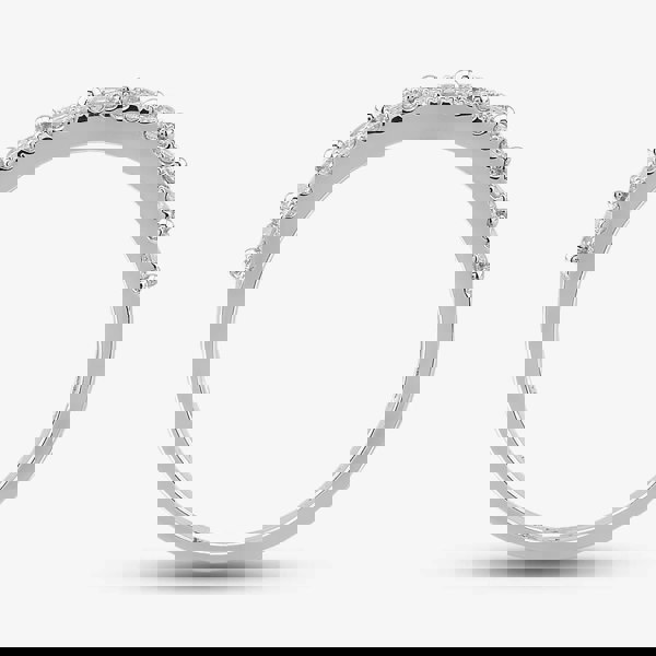 T. H. Baker 9ct White Gold Diamond Three Row Half Eternity Ring PR10669