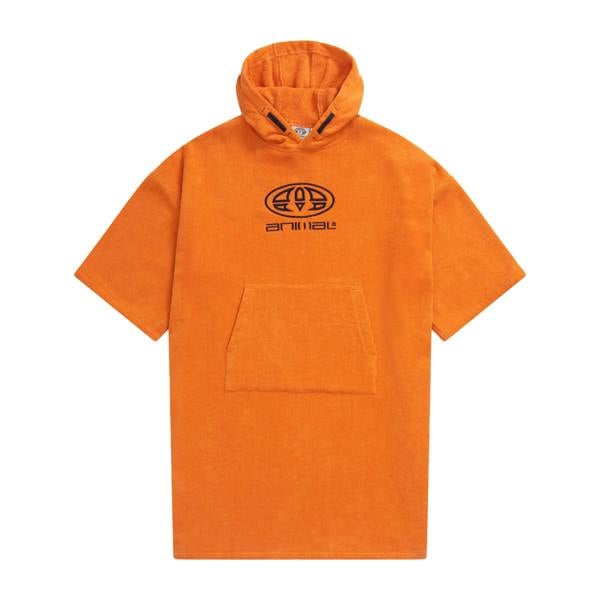 Animal Childrens/Kids Gill Towelling Organic Poncho - Orange - 