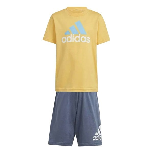 Adidas Childrens/Kids Essentials Logo T-Shirt & Shorts Set - Yellow/Blue