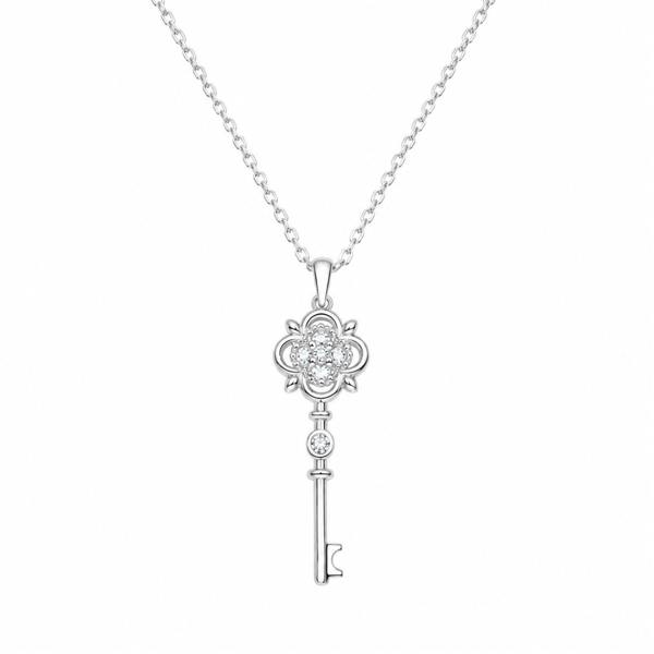 Spero London Sterling Silver Ancient Key Necklace