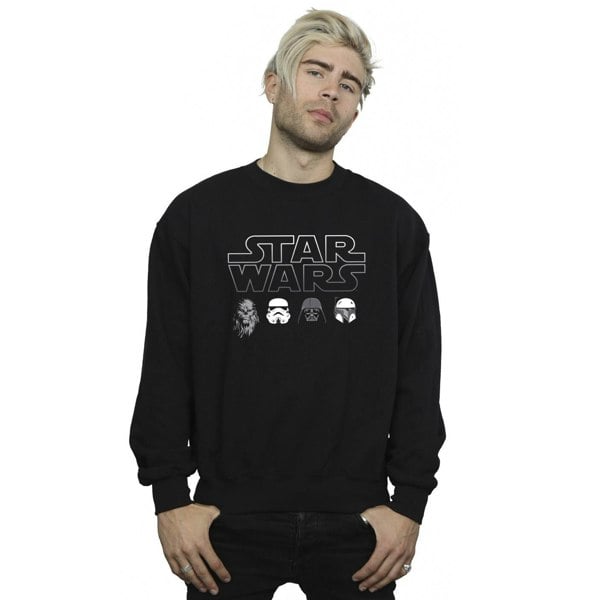 Star Wars Mens Character Heads Sweatshirt - Black