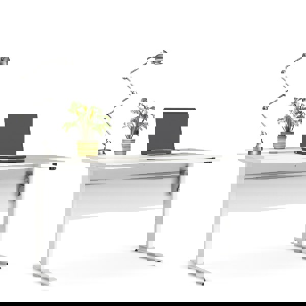 Furniture To Go Prima Desk 150 cm in White with Height adjustable legs with electric control in White