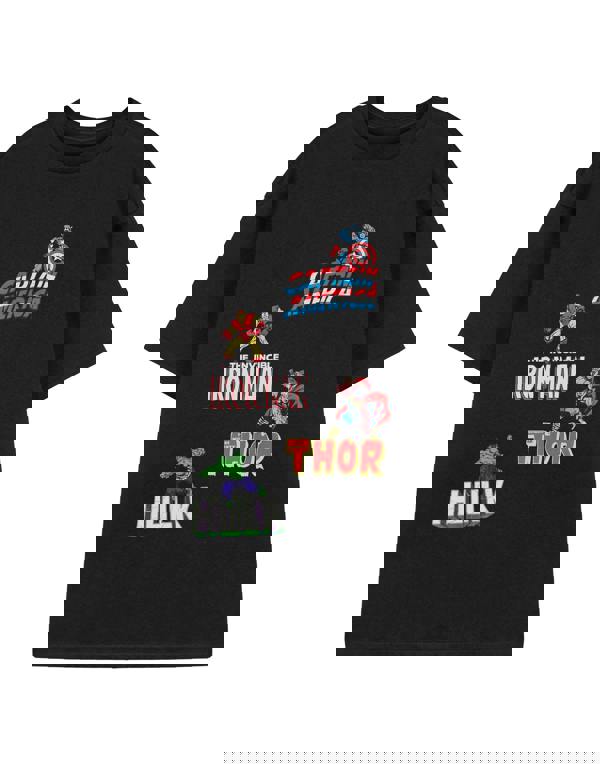 Marvel Mens Black Multi Character Short Sleeved T-Shirt