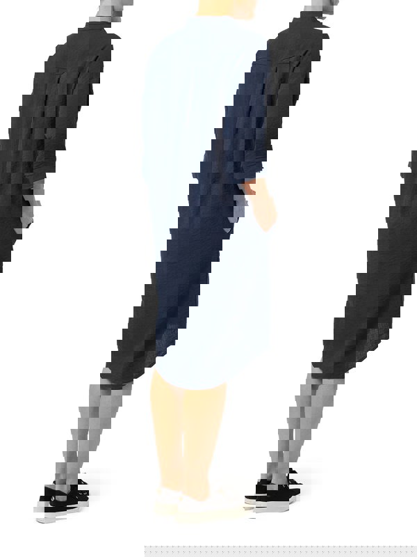 PennyPlain Notch Neck Dress - Navy