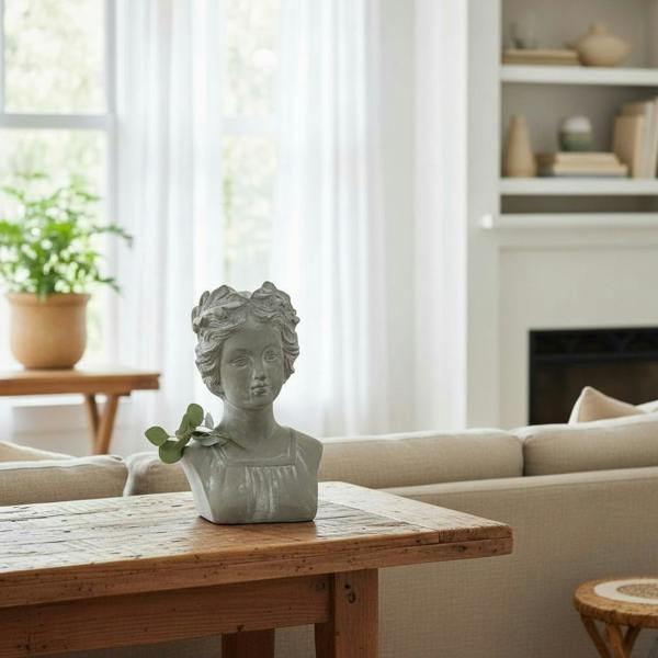27CM GREY RESIN BUST