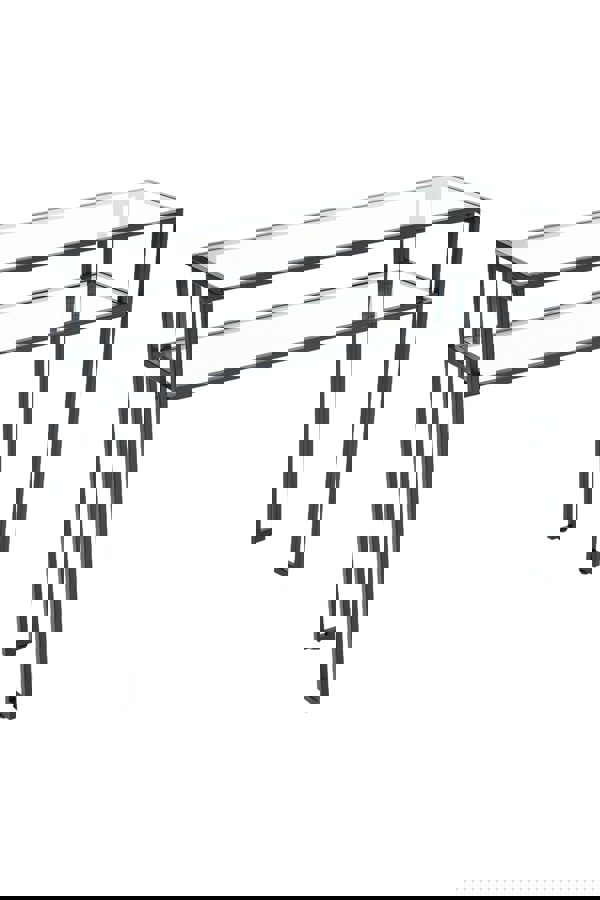 Living and Home Modern Two Layer Multi-function Tempered Glass Console Table