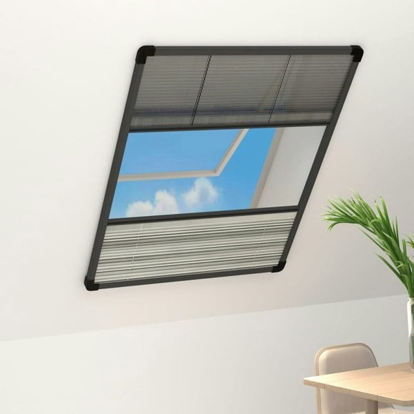 Berkfield Plisse Insect Screen for Windows Aluminium 80x120 cm with Shade