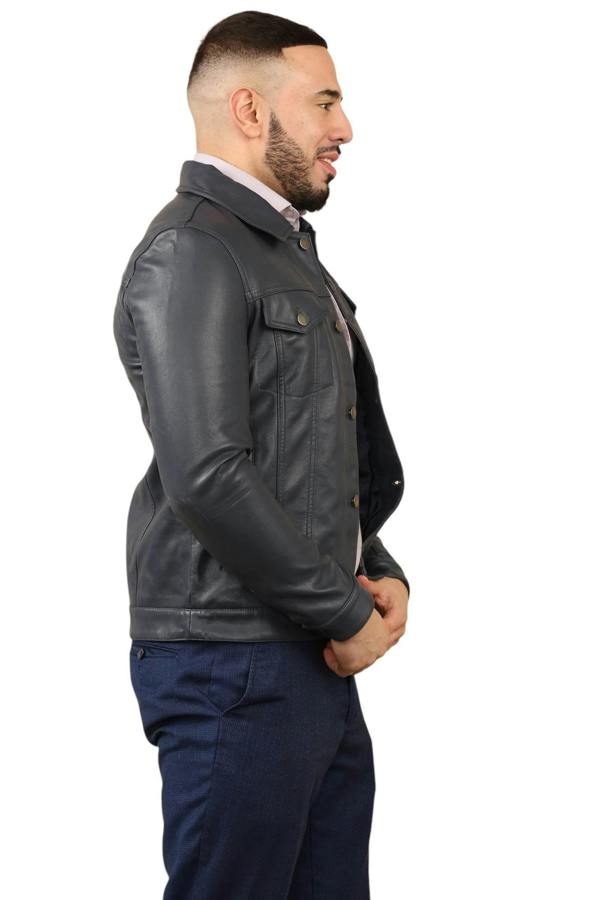 Elaina Fashion Men's Classic PU Jacket