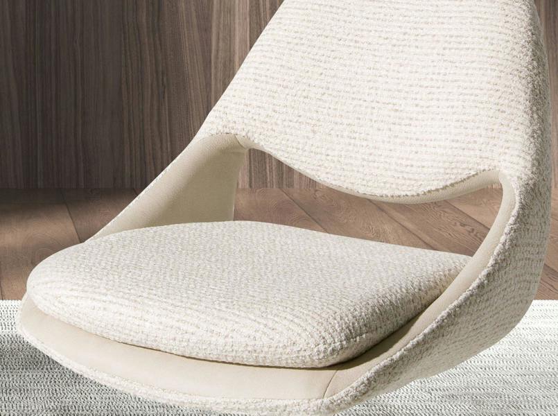 Angel Cerdá Swivel chair in off-white and cream fabric 4246